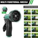 100FT Premium Garden Hose Ultra Lightweight Non Expanding Design 100 FT Watering Hose with 10 Function Nozzle, Kink & Tangle-Free, Leakproof & Pressure Resistant for Yard/Lawn/Camping (Green)