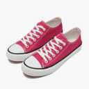 Canvas Shoes for Women and Men, Low Top Canvas Sneakers Fashion Lace Up Comfortable Womens Classic Casual Tennis Walking Shoes, Size 7