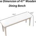 Wilk Wooden Entryway Bench, 47 Indoor End of Bed Bench, 100% Solid Oak Wood (White)