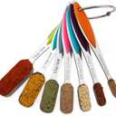 Measuring Spoons Set Stainless Steel Long Handle Measuring Spoons Stackable Heavy Duty Metal Teaspoon Tablespoon Measure Spoon Set of 7 for Measuring Dry Liquid Ingredients, By YellRin