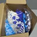 Realspring 148 Pcs Colleges Team Spirit Items Bulk University Team Spirit Week Accessories, Hand Clapper Noisemaker Whistle Cheerleading Pom Poms Shutter Glasses Sticker for Sports