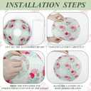 Baquler 12 Pcs Floral Paper Lanterns Tea Party Decorations 10 Inch Wildflower Floral Ceiling Hanging Paper Lanterns for Wedding Bridal Birthday Party Outdoor Festival Hanging Decoration