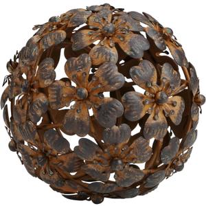 Everydecor Metal Decorative Sphere for Home Decor - Decorative Balls for Shelves, Centerpiece Bowls, Bookshelf - Decoration Orbs Accents for Living Room, Bedroom - Antique Brown Shelf Spheres (4 Inch)