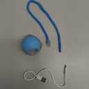 SilveWillo Interactive Electric Automatic Rolling Moving USB Rechargeable Self Activated Play Stimulation Toy Smart Chase Teaser Ball with Speedy Tail Rope for Bored Adult Indoor Cats and Dogs, Blue