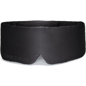 Dore & Rose Deep Sleep Mask Light Blocking, 23 Momme Mulberry Silk Eye Mask, Ultra Soft, Adjustable - Travel Sleeping Mask for Men & Women - Black (1 Count (Pack of 1))