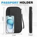 Passport Holder Family RFID Travel Document Organizer for Women Waterproof Passport Wallet Men Portable Case for Cards, Boarding Pass, ID, Money, Tickets with Zipper