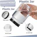 novelinks 16 oz Clear Plastic Jars with Lids, Refillable 16oz Mason Jars with Lids & Storage Containers for Kitchen & Household Use (20 Pack,Black)