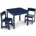 Delta Children MySize Kids Wood Table and Chair Set (2 Chairs Included), Deep Blue