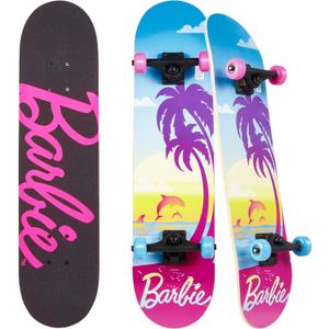 Barbie Skateboard with Printed Graphic Grip Tape - Great for Kids and Teens, Cruiser Skateboard with ABEC 5 Bearings, Durable Deck, Smooth Wheels