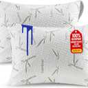 Utopia Bedding Waterproof Pillow Protectors with Zipper Queen Size (2 Pack), Soft and Cooling Bamboo Viscose Pillow Covers, Bed Bug Proof Pillow Encasements 20 x 28 Inches