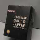 Electric Salt and Pepper Grinder Set with Rechargeable Base - Automatic Refillable Electric Salt and Pepper Shakers with Large Capacity, LED Light & Adjustable Coarseness, Black