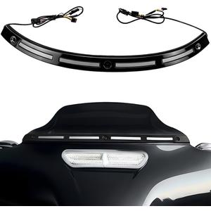 Black Windshield Trim Batwing Fairing Led Lights with LED Running Light & Amber Turn Signal for Harley 2014-2023 Touring Electra Glide Street Glide Ultra Limited