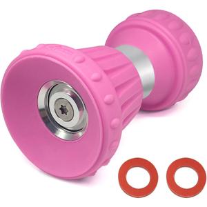 Cyprium Water Hose Nozzle Spray Water Nozzles For Garden Fireman Style Hose Nozzle Outdoor Hose Nozzle Sprayer High Pressure Watertight Connections For Reliable Use In Gardening, Cleaning, Pink