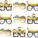 KatchOn, 2026 Glasses New Year Eve - Pack of 9 | Happy New Year Eyeglasses 2026 for New Years Eve Party Supplies 2026 | NYE Party Glasses | Happy New Years Decorations 2026 | NYE Decorations 2026 (Golden)