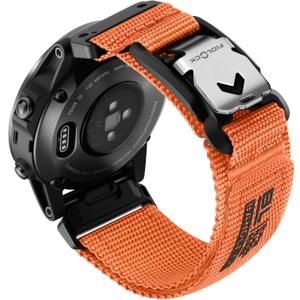Bandletic Compatible with Garmin Fenix 5S Watch Band, 20mm Quick Fit Rugged Nylon Strap with Magnetic Fidlock V-Buckle for Fenix 8 43mm/7S Pro/6S/5S Plus/Instinct 2s E 40mm/Approach S70 42mm, M-Orange