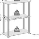 Furinno Turn-S-Tube Book Shelf, 3-Tier Bookshelf, Multipurpose Bookcase with Square Tube, 11.6 x 23.6 x 29.6, for Living Room, Bedroom, Home Office, Beech/White