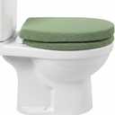Soft Microfiber Toilet Seat Cover & Lid Cover, Machine Washable Toilet Lid Covert with Non-Slip Backing, Fits Most 18-19.5" L x 14-16" W Round, Elongated & Oblong Toilets,Flexible Sage Green