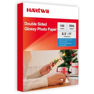 300gsm Double Sided Glossy Thick Heavyweight Photo Paper 80LB 100 Sheets 8.5x11 Inches for Inkjet Printer and Dye Ink