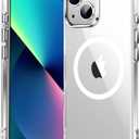 2 x Temdan for iPhone 13 Case Clear, [Compatible with Magsafe][Anti-Yellowing][Military-Grade Protection] Shockproof Slim Magnetic Phone Case for iPhone 13, Transparent