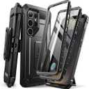 SUPCASE for Samsung Galaxy S25 Ultra Case with Stand (Unicorn Beetle Pro), [2 Front Frames] [Built-in Screen Protector & Belt-Clip] Military-Grade Protection Phone Case for S25 Ultra 6.9 Inch, Black (Black)