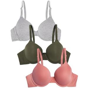 Fruit of the Loom Womens Smooth Cotton T-Shirt Bra - Ultra-Soft, Flexible, and Invisible Under Tees, 38B