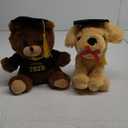 Bear and Dog Fluffy Plushies, Class of 2025 celebration toys