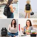 ETRONIK Lunch Backpack for Women, 15.6 inch Laptop Backpack, Teacher Nurse Work Backpack with Cooler Bag Insulated Laptop bag Gifts for Women Men, Black