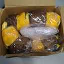 RoundFunny 24 Sets 5 Inch Stuffed Bees Soft Small Bee Stuffed Animal Honeybee Keychains with Inspirational Cards and Organza Bags for Birthday Party Favors