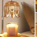 Candle Warmer Lamp with Timer Dimmable, Adjustable Height for Electric Gold