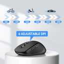 TECKNET Bluetooth Mouse, 4000DPI Wireless Mice for Laptop 2-in-1(BT 5.0/3.0+2.4Ghz) Computer Portable PC Mouse Wireless with USB Receiver for Mac (USB-A+Bluetooth, Black)