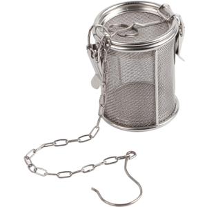 AUNMAS Stainless Steel Seasoning Strainer, Tea Strainer Infuser with Chain, Soup Seasonings Seperation Basket Filter Tea Steeper for Brew Tea (1#)