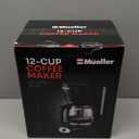 Mueller 12-Cup Drip Coffee Maker - Borosilicate Carafe, Auto-Off, Reusable Filter, Anti-Drip, Keep-Warm Function, Clear Water Level Window Coffee Machine, Kitchen Essentials & Accessories