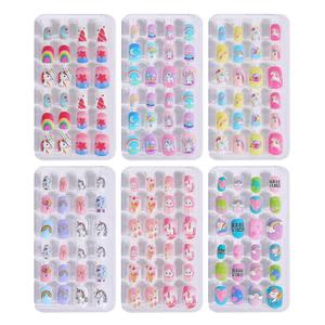 144pcs Press on Nails for Kids,6 Pack Lovely Kids Press on Nails for Girls 8-12 Years, Pre-glue Fake Nails for Children, Artificial Full Cover Short Acrylic False Nail Tips Art Kits Gifts for Girls
