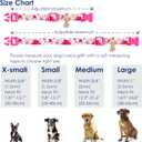 Cotton Dogs Collar Light Pink Flower Patterns for Boys and Girls Cute Dog Collars Summer Fall Gift Adjustable for Medium to X-Large Breed Dogs (L)