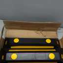 MaxxHaul 50135 2-Pack Commercial Grade Rubber Curb Parking Blocks with Yellow Reflective Strips Wheel Stops for Cars, Vans, RV's Trailers, Trucks & More