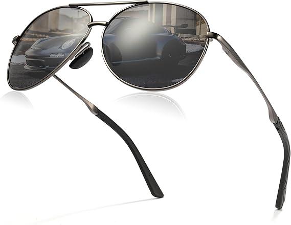 Cyxus Aviator Sunglasses for Men Polarized UV400 Protection Military Pilot Sunglasses Trendy for Driving Hiking 1489