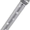 Sanwuta Fake Microphone Prop Sparkly Bling Rhinestones Plastic Play Microphone Pretend Glitter Bedazzled Mic for Cosplay Party Costume(Silver)