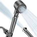 Luxsego High Pressure Shower Heads with Scalp Massager Shampoo Brush for Skin & Hair Care, Filtered Shower Head with Handheld Sprayer Soften Hard Water, 3 Settings 4 in 1 Detachable Showerhead Set (Gray)