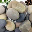 20lbs Natural River Rocks, 3"-4" Premium Pebbles for Garden and Landscape Design, Hand-Picked Smooth Stones for Fish Tank, Flower Pots, Indoor Water Fountains, Pathways, Backyard