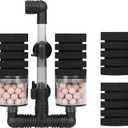 AQUANEAT Aquarium Air Powered Sponge Filter with Ceramic Media Balls, for Betta Fry Shrimp Fish Tank, with 2 Spare Sponges, Small