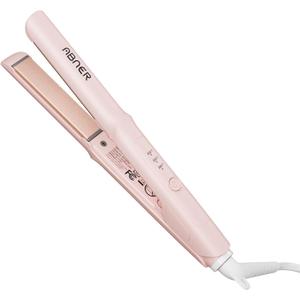 ABNER Mini Flat Iron 0.7 Inch Ceramic Hair Straightener, Small Flat Irons for Short Hair, Curls, Bangs - Adjustable Temperature, Travel-Size, Auto Shut Off, Dual Voltage for Women, Men (Pink)