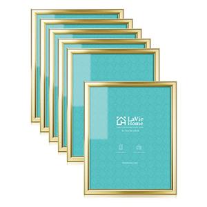 LaVie Home 8x10 Picture Frames (2 Pack, Gold) Simple Designed Photo Frame with High Definition Glass for Wall Mount & Table Top Display, Set of 2 Classic Collection