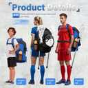 Himal Outdoors Lacrosse Bag with Helmet Storage- Premium Lacrosse Backpack with Two Stick Holder- Extra Large Separate Shoe Compartment-Zipper Pocket & Towel Ring and Padded Shoulder Straps (Deep black)