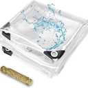 8' x 12' Clear Vinyl Tarp, PVC 14 Mil Tarpaulin, Clear Tarps with Grommets, Duty Heavy Tear Resistant Cover for Camping, Plants Greenhouse, Cars, Patio and Pavilion