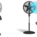 Lasko Oscillating Pedestal Fan Bundle with Remote Control, 4 Speeds, Adjustable Height, 18" Black, S18440 and 1843 Models