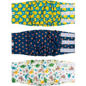 CuteBone Belly Wrap Male Dog Washable Puppy Diapers Reusable Doggie Diapers XLarge 3pcs a Pack DM02XL
