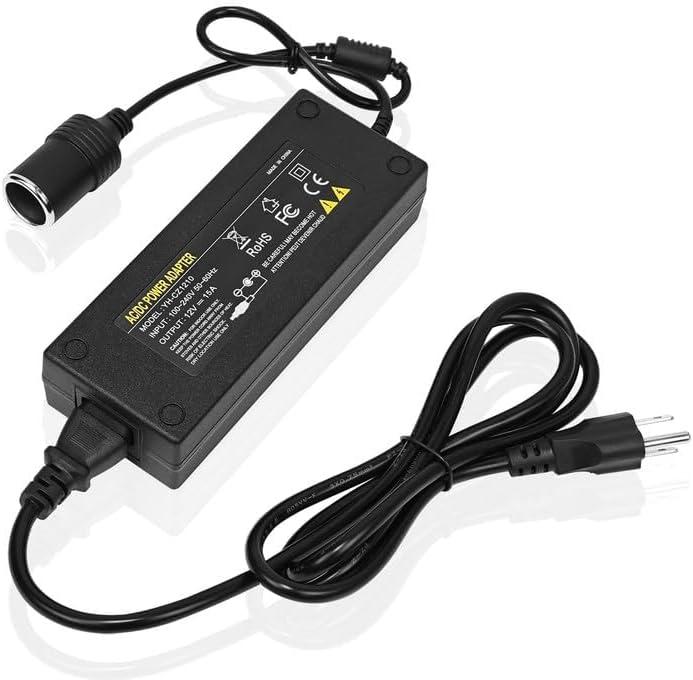 AC to DC Converter, 12V 15A Power Supply Adapter Transformer, AC 100V~240V 180W 60Hz, Car Cigarette Lighter Socket Adapter for Vehicles, with Overload | Short-Circuit Protection