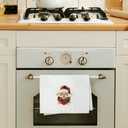 Vintage Santa Christmas Kitchen Towels, Christmas Patchwork Santa Snowflake Decorative Hand Tea Towels for Bathroom, Xmas Winter Holiday Dish Towel Dishcloth, 16x24 Inch