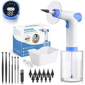 Ear Wax Removal - Ear Cleaner with 4 Pressure Modes, Ear Cleaning Kit with Digital Temperature Display, Safe & Effective Ear Irrigation Flushing System (White)