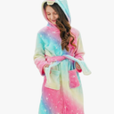 Doctor Unicorn Girls Fleece Hooded Robe Toddler Warm Fuzzy Bathrobe 7-9Y
